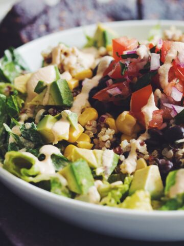 rainbow quinoa taco salad