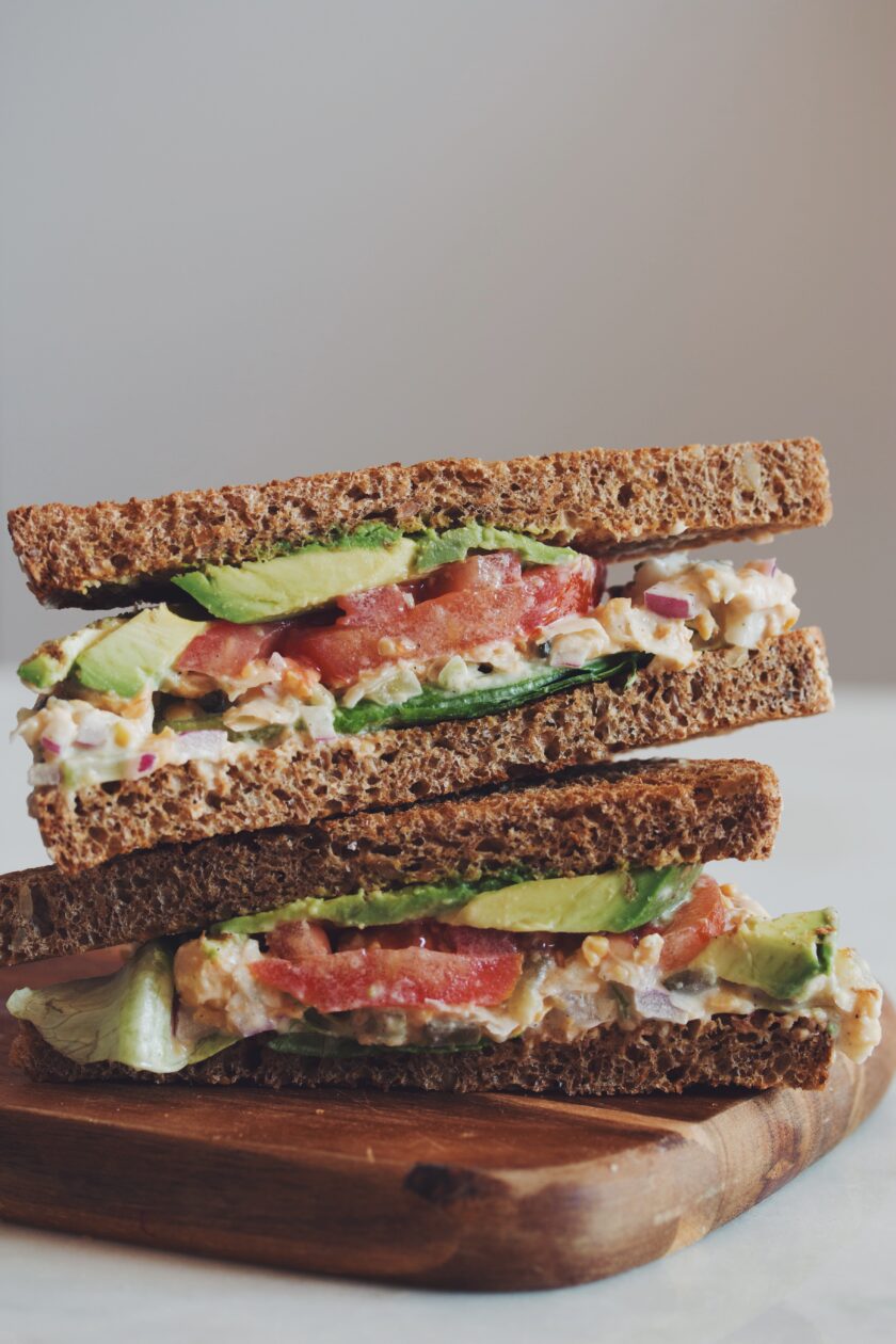 vegan chickpea tuna sandwich hot for food