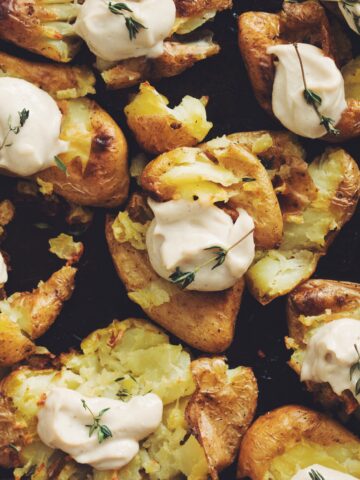 smashed potatoes with roasted cashew cream_hot for food