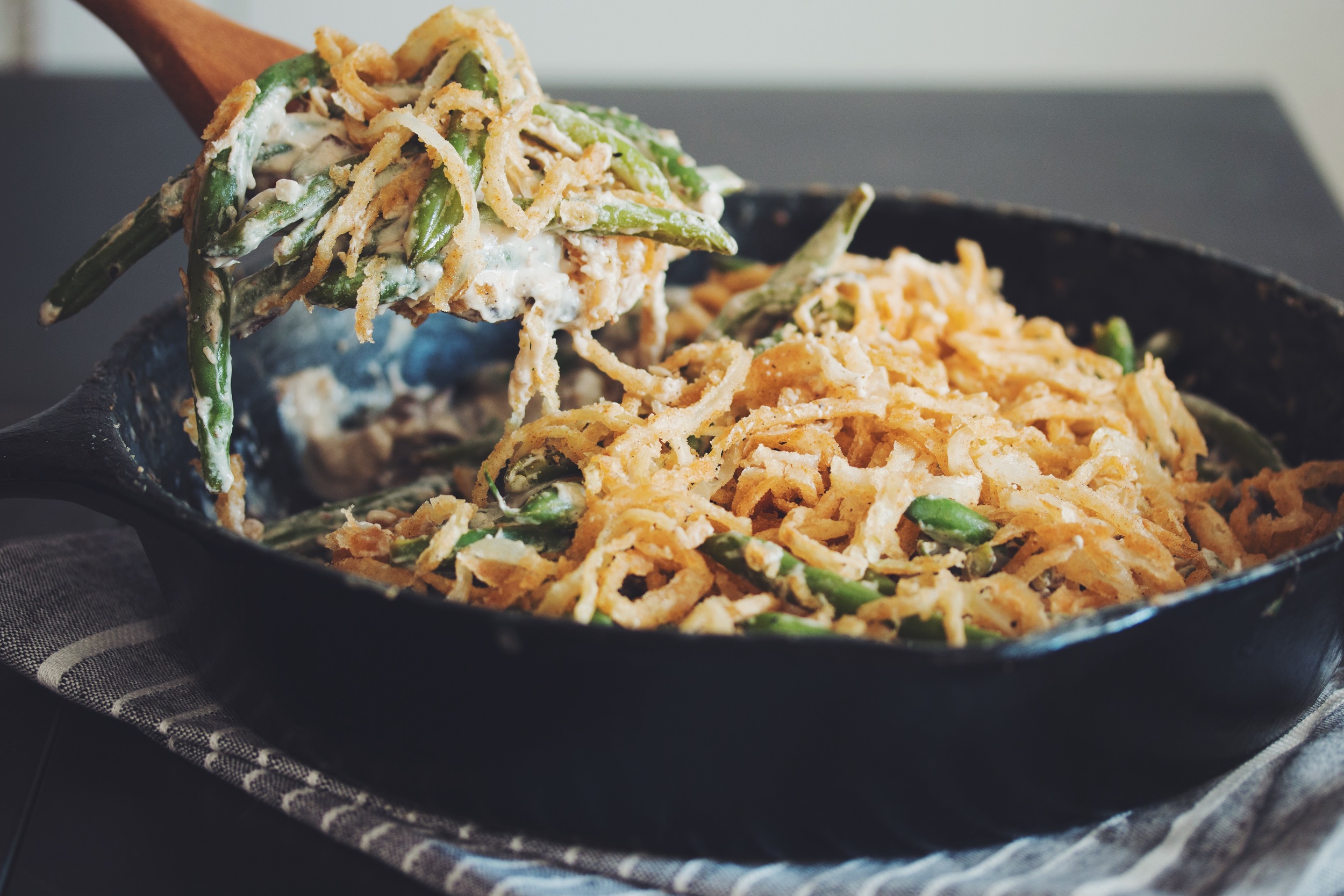 vegan gluten-free green bean casserole_hot for food