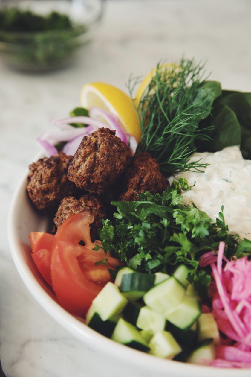 vegan falafel bowls with roasted cauliflower healthy recipe 