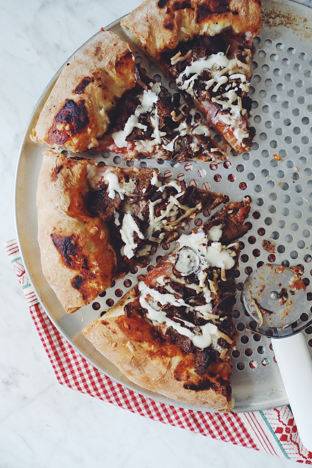 stuffed crust donair pizza vegan recipe