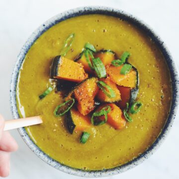 creamy vegan kabocha squash soup_hot for food