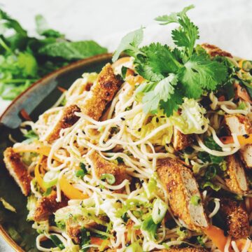 vegan crispy chicken asian noodle salad_hot for food