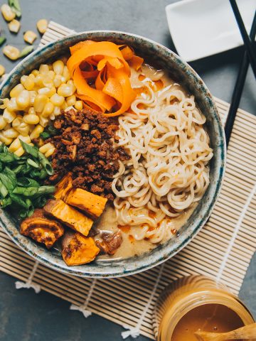 a bowl of the best vegan ramen