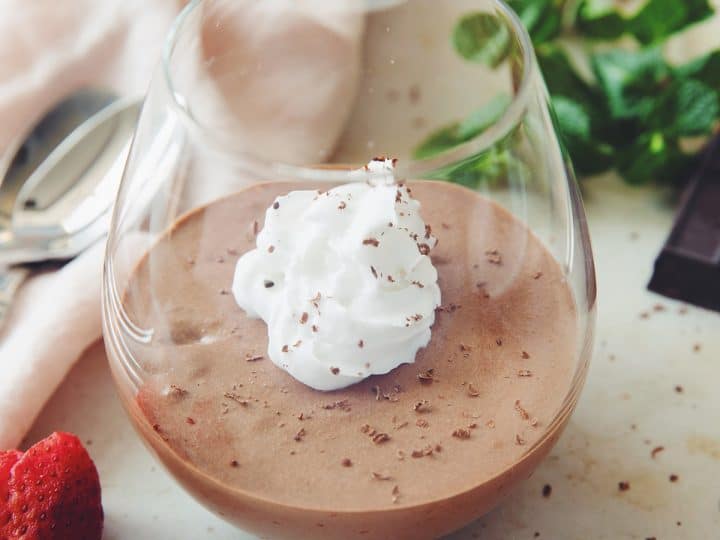 a serving of vegan chocolate mousse
